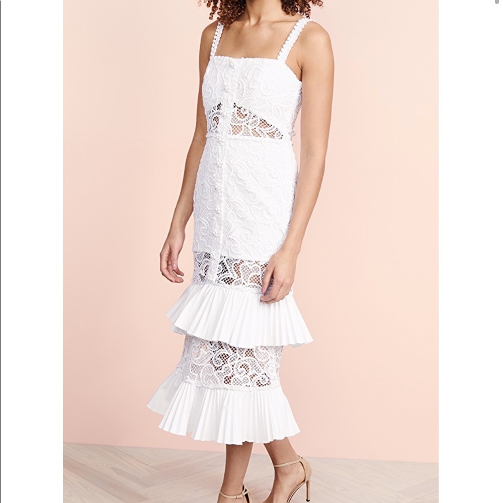 Alexis Lyssa White Lace Dress